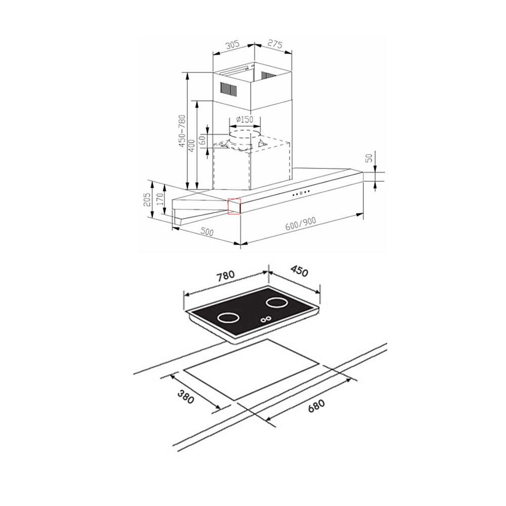 เตาฝัง+เครื่องดูดควัน TEKA GTS782G+DHA90TC