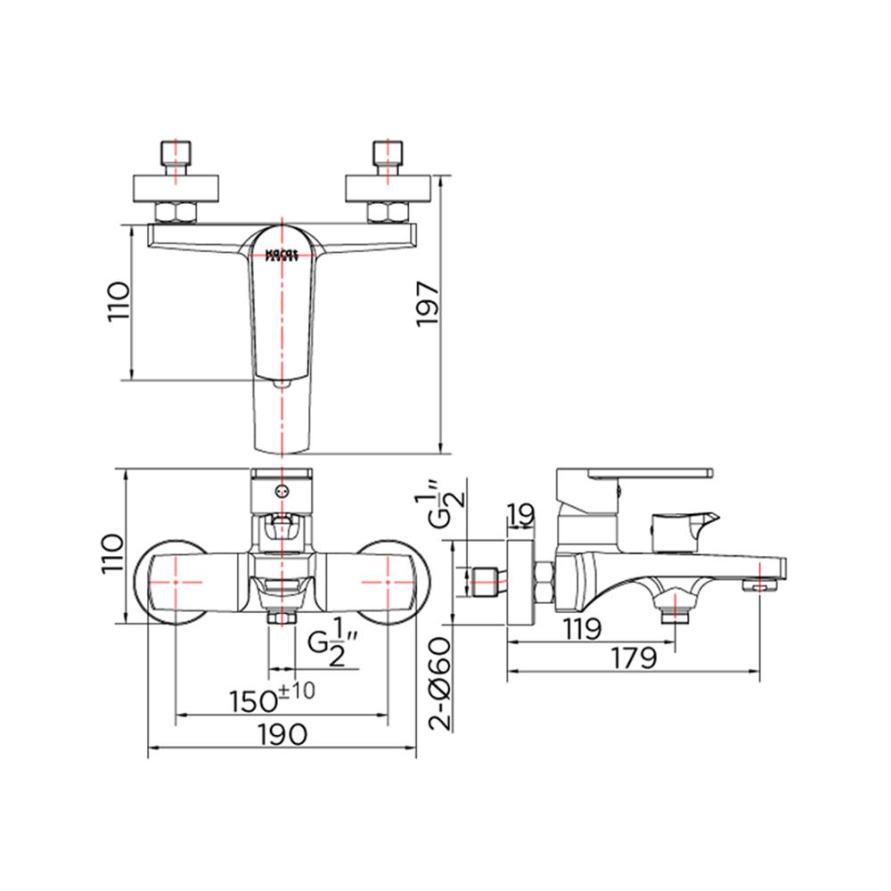 ก๊อกผสมอ่างอาบ KARAT FAUCET KF-58-720-55