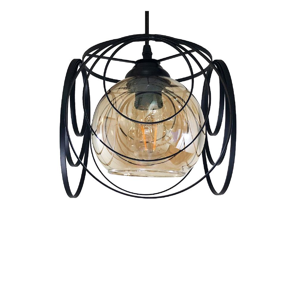 ไฟช่อ CLASSIC EVL HG-33009 สีดำ/ชา 3 หัว