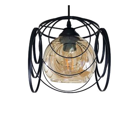 ไฟช่อ CLASSIC EVL HG-33009 สีดำ/ชา 3 หัว_1