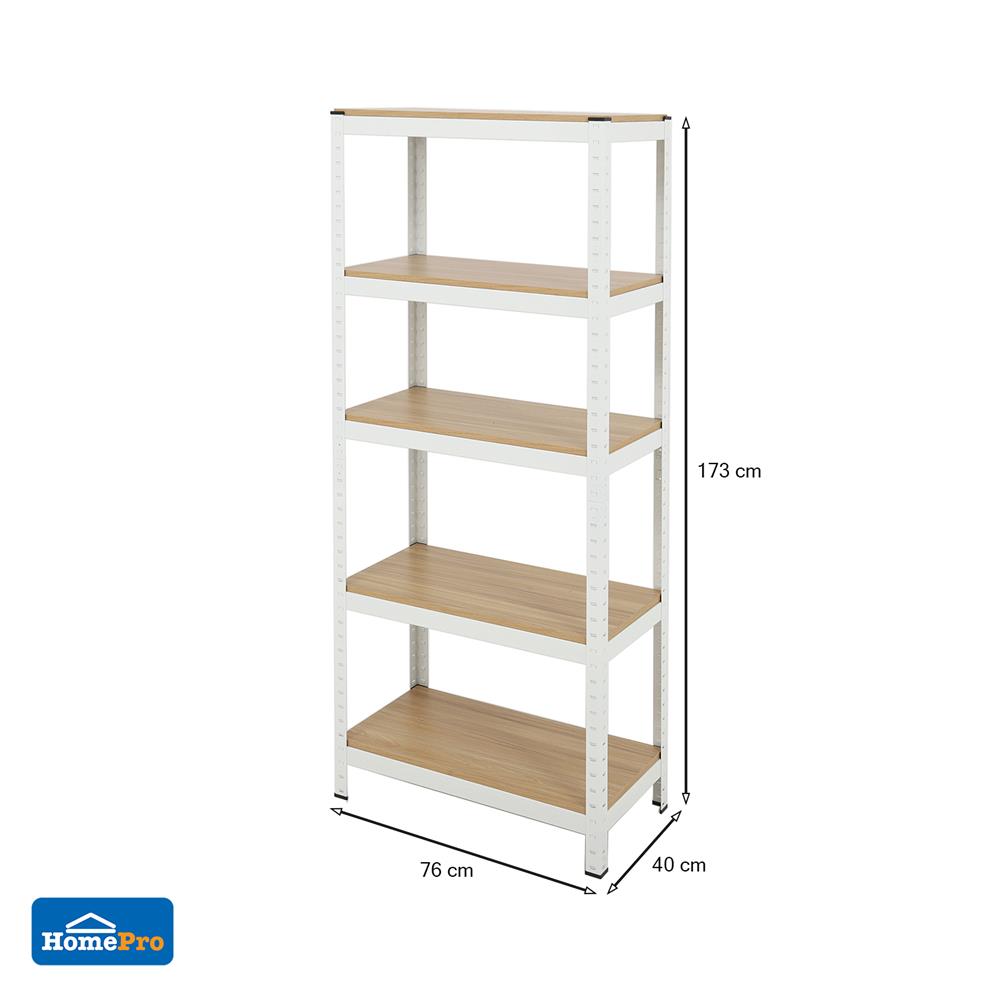 ชั้นวางของ 5 ชั้น FURDINI ZIR สีขาว/ลายไม้อ่อน