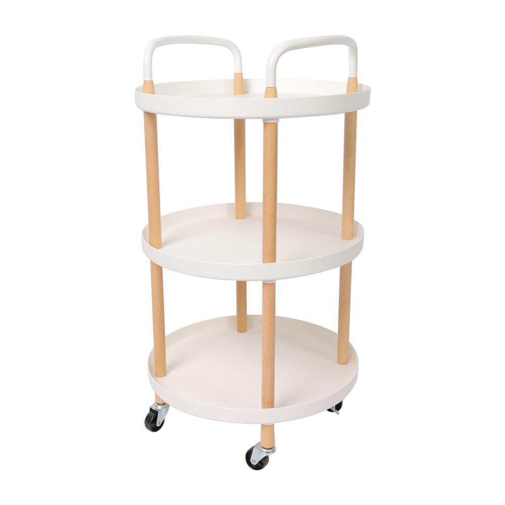 ชั้นวางของ 3 ชั้น มีล้อ STACKO RONDA 48x48x86 ซม. สีขาว_1