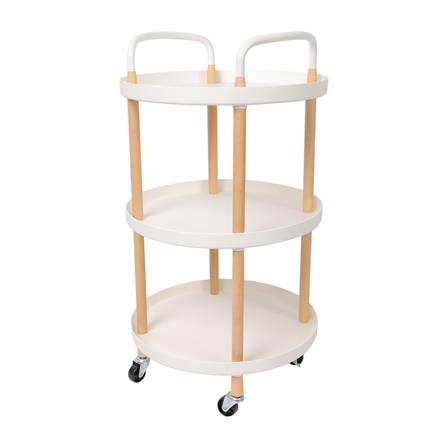 ชั้นวางของ 3 ชั้น มีล้อ STACKO RONDA 48x48x86 ซม. สีขาว
