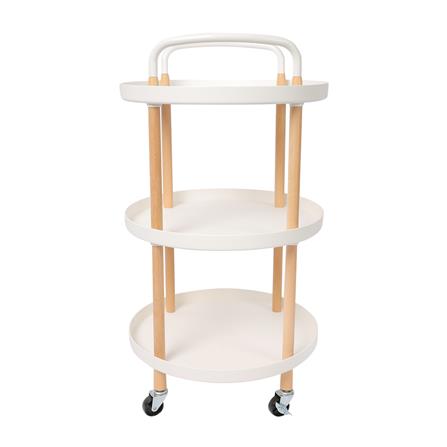 ชั้นวางของ 3 ชั้น มีล้อ STACKO RONDA 48x48x86 ซม. สีขาว_2