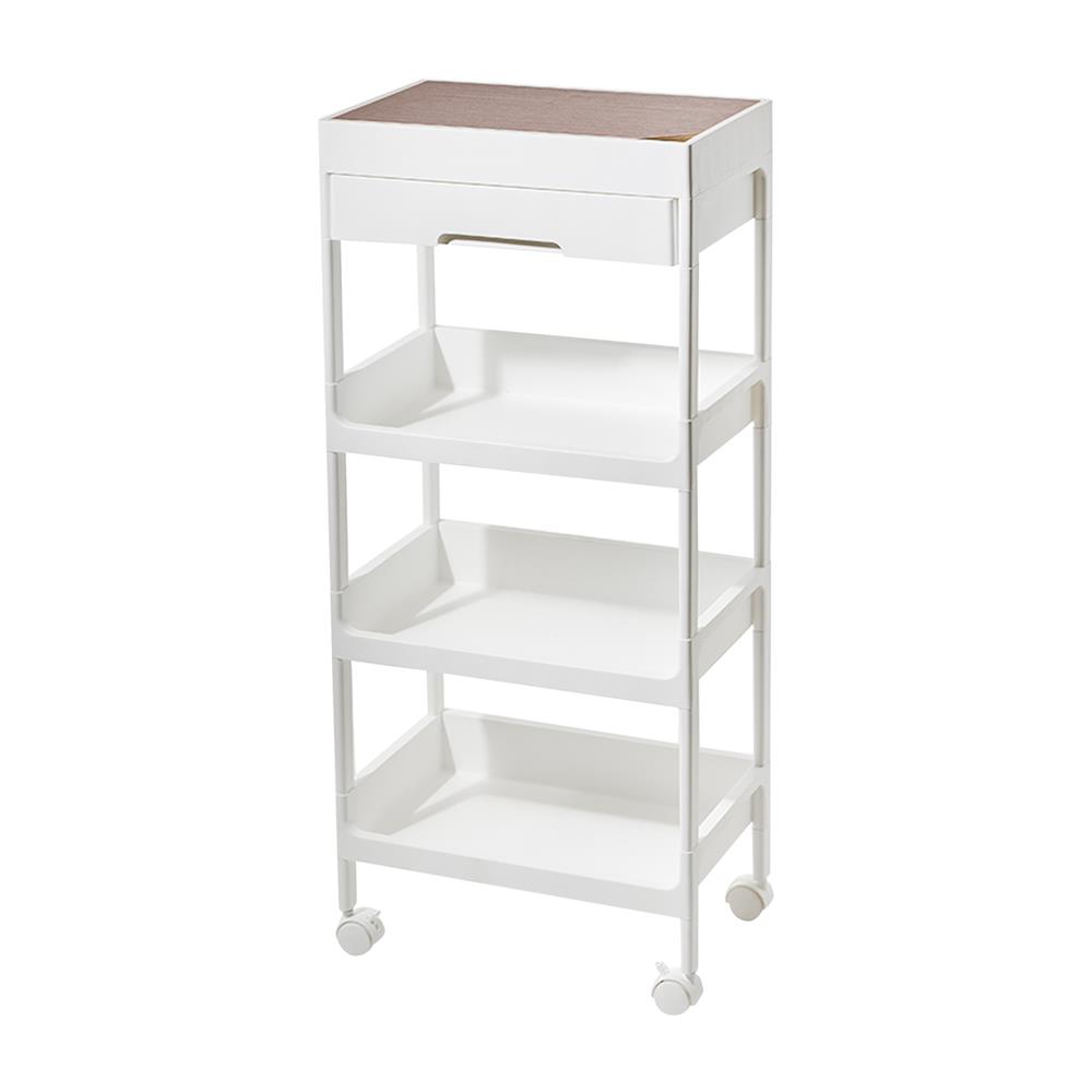 ชั้นวางของ 4 ชั้น มีล้อ STACKO TILLA 41x26x93.5 ซม. สีขาว