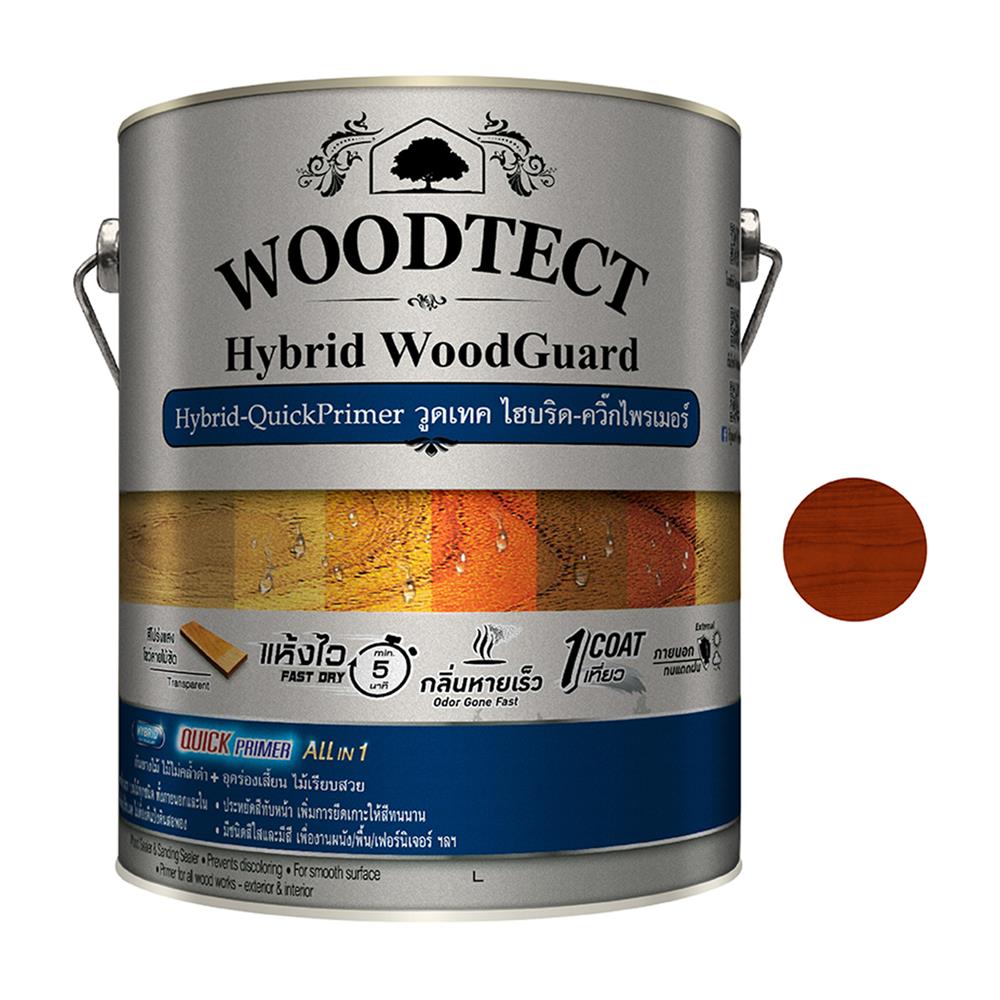 สีรองพื้นไม้ WOODTECT HYBRID WOODGUARD WW-5104 สีไม้มะค่า 1 แกลลอน