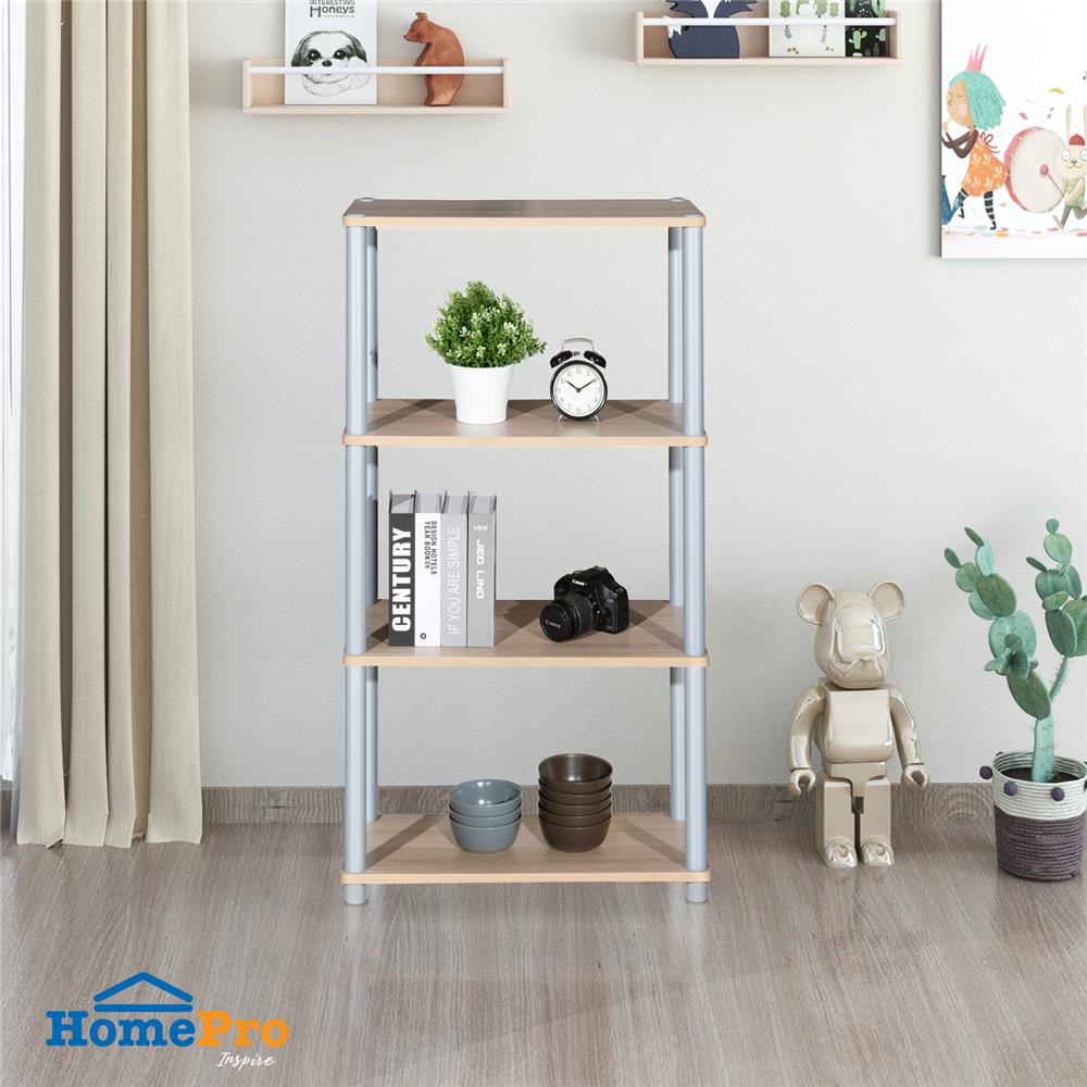 ชั้นวางของ 4 ชั้น FURDINI MINUS สีไวท์โอ๊ค/เทา