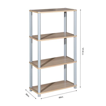 ชั้นวางของ 4 ชั้น FURDINI MINUS สีไวท์โอ๊ค/เทา_5