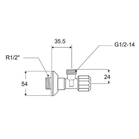 สต๊อปวาล์ว 1 ทาง AMERICAN STANDARD A-4400S สีโครม_1