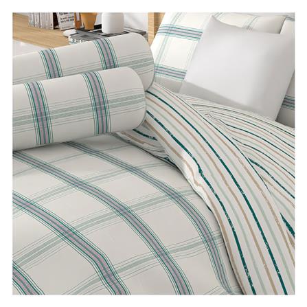 ชุดผ้าปูที่นอน 6 ฟุต 5 ชิ้น FROLINA MICROTEX DF027 สีเขียว_1