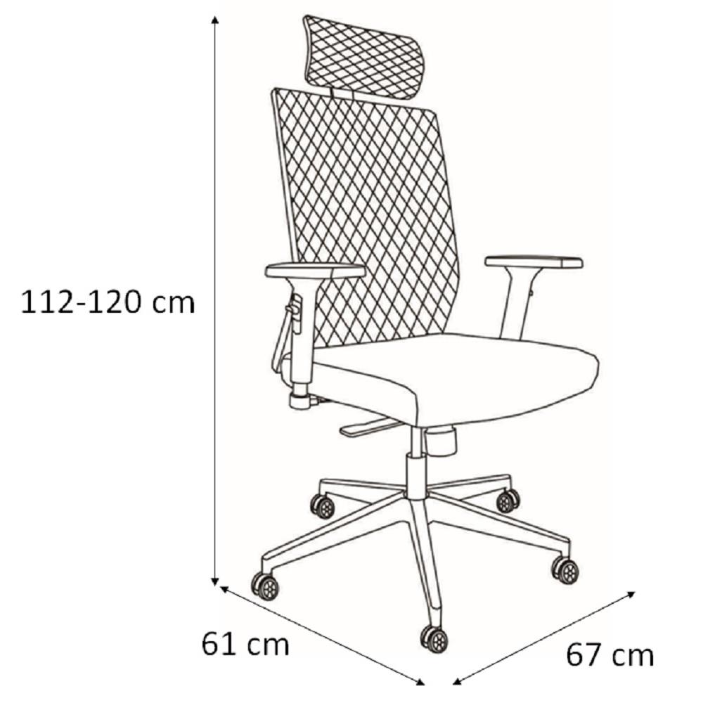 เก้าอี้สำนักงาน FURDINI LISBON A824-1 สีน้ำเงิน/เทา