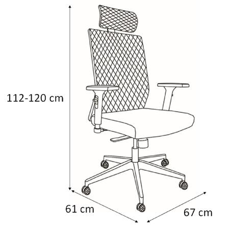 เก้าอี้สำนักงาน FURDINI LISBON A824-1 สีน้ำเงิน/เทา_9