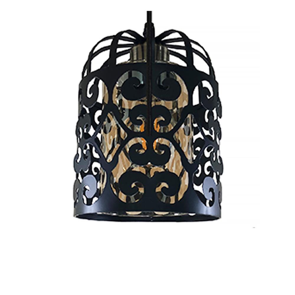 ไฟช่อ EVL HG-33008 สีดำ/ชา 3 หัว