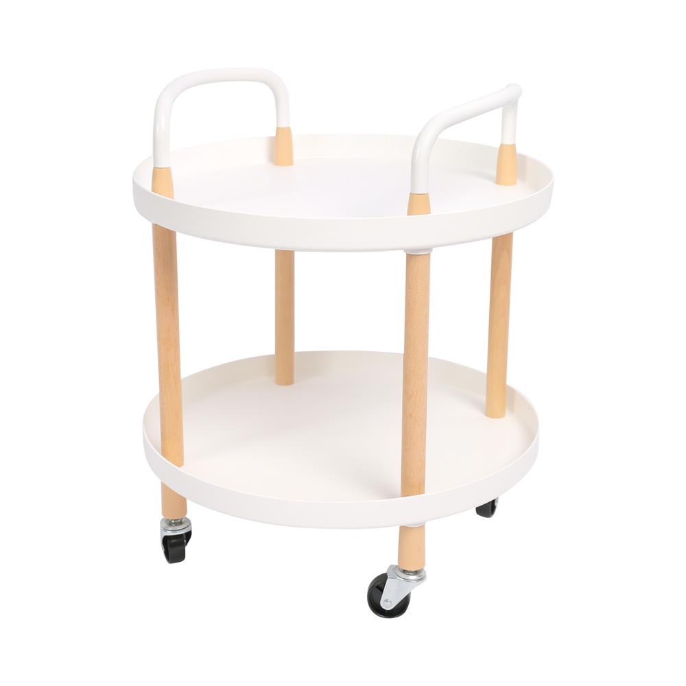 ชั้นวางของ 2 ชั้น มีล้อ STACKO RONDA 48x48x56 ซม. สีขาว_1