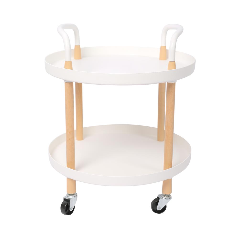 ชั้นวางของ 2 ชั้น มีล้อ STACKO RONDA 48x48x56 ซม. สีขาว