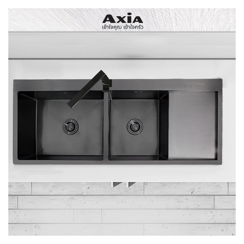 ซิงค์ฝัง 2 หลุม 1 ที่พัก AXIA MIDNIGHT 12051 สีดำ