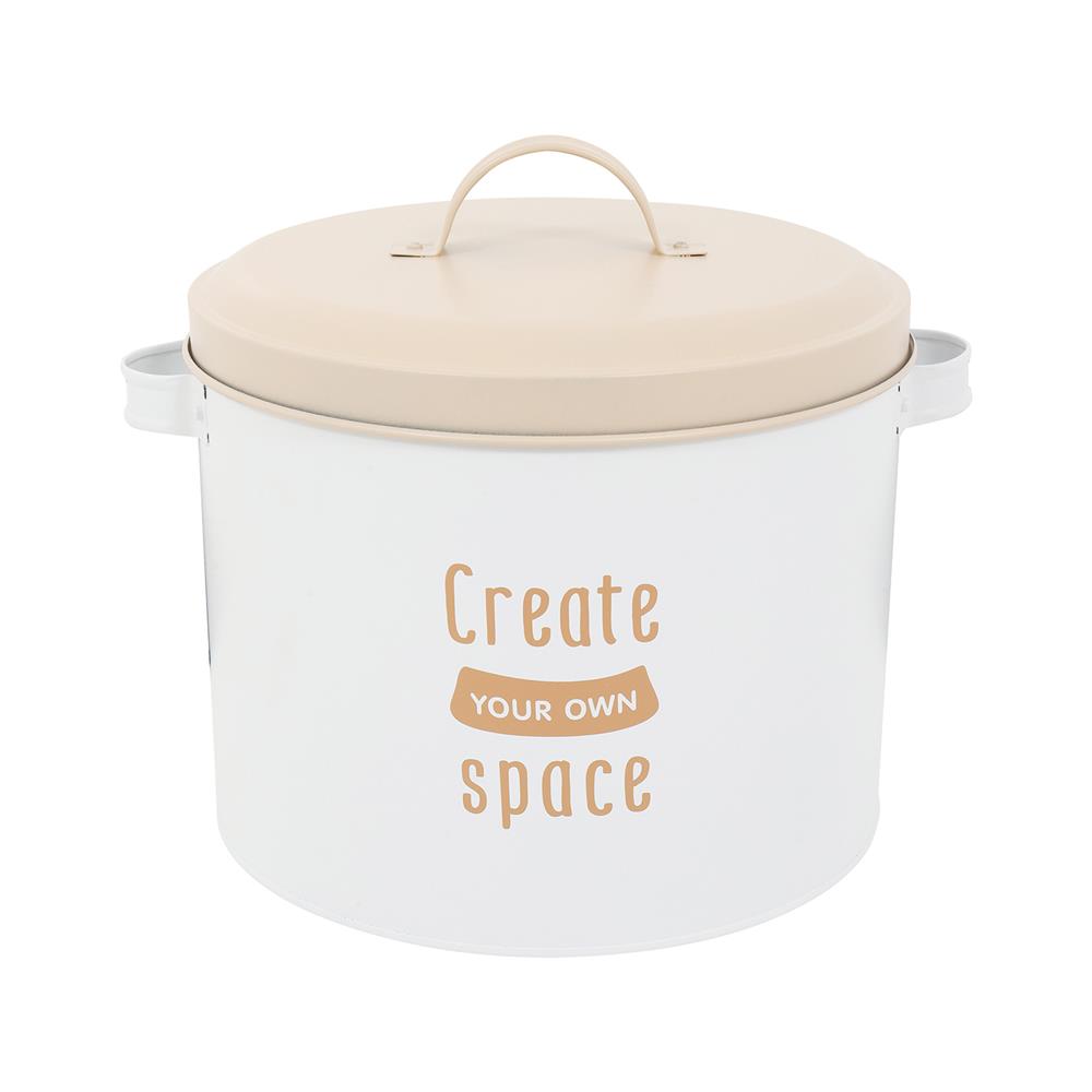 ขวดโหลกลมฝาดึง KECH OWN SPACE 26.7x22.4x18 ซม. สีขาว/ชมพู