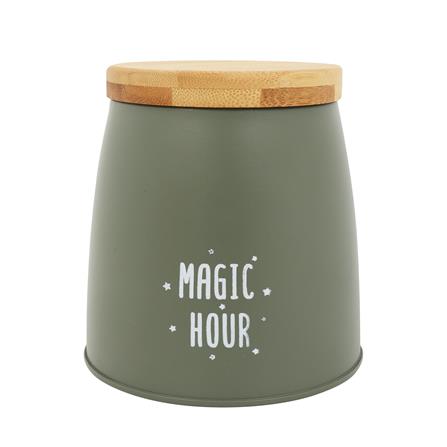 ขวดโหลกลมฝาดึง KECH WOODEN S 0.65 ลิตร สีเขียว_0