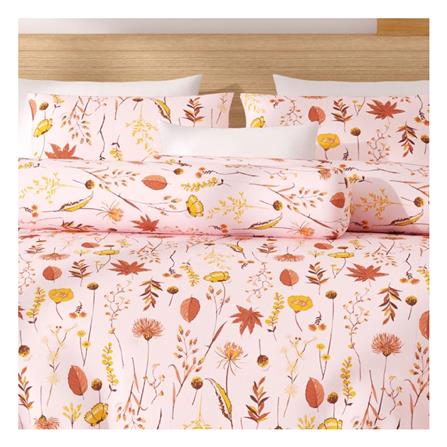 ชุดผ้าปูที่นอน 5 ฟุต 5 ชิ้น FROLINA MICROTEX DF023 สีชมพู_1