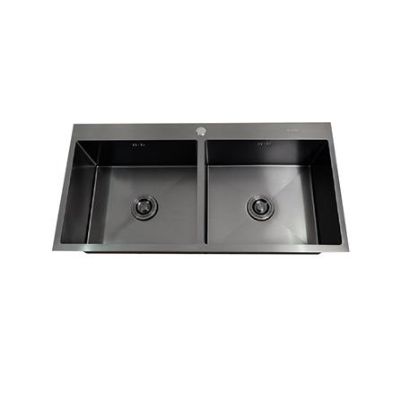 ซิงค์ฝัง 2 หลุม AXIA MIDNIGHT 4646 สีดำ_0