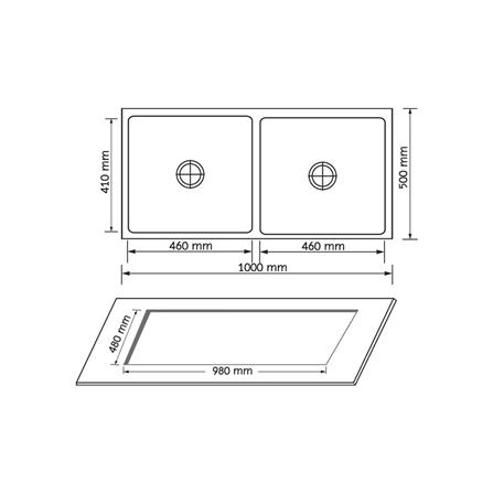 ซิงค์ฝัง 2 หลุม AXIA MIDNIGHT 4646 สีดำ_3