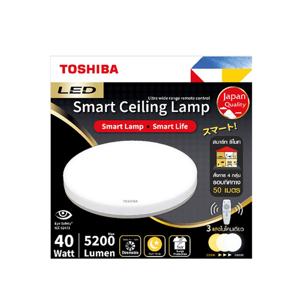 ไฟเพดาน LED TOSHIBA RLDT01C040VACTH1 20 นิ้ว 40 วัตต์ DAYLIGHT/COOL WHITE/WARM WHITE สีขาว