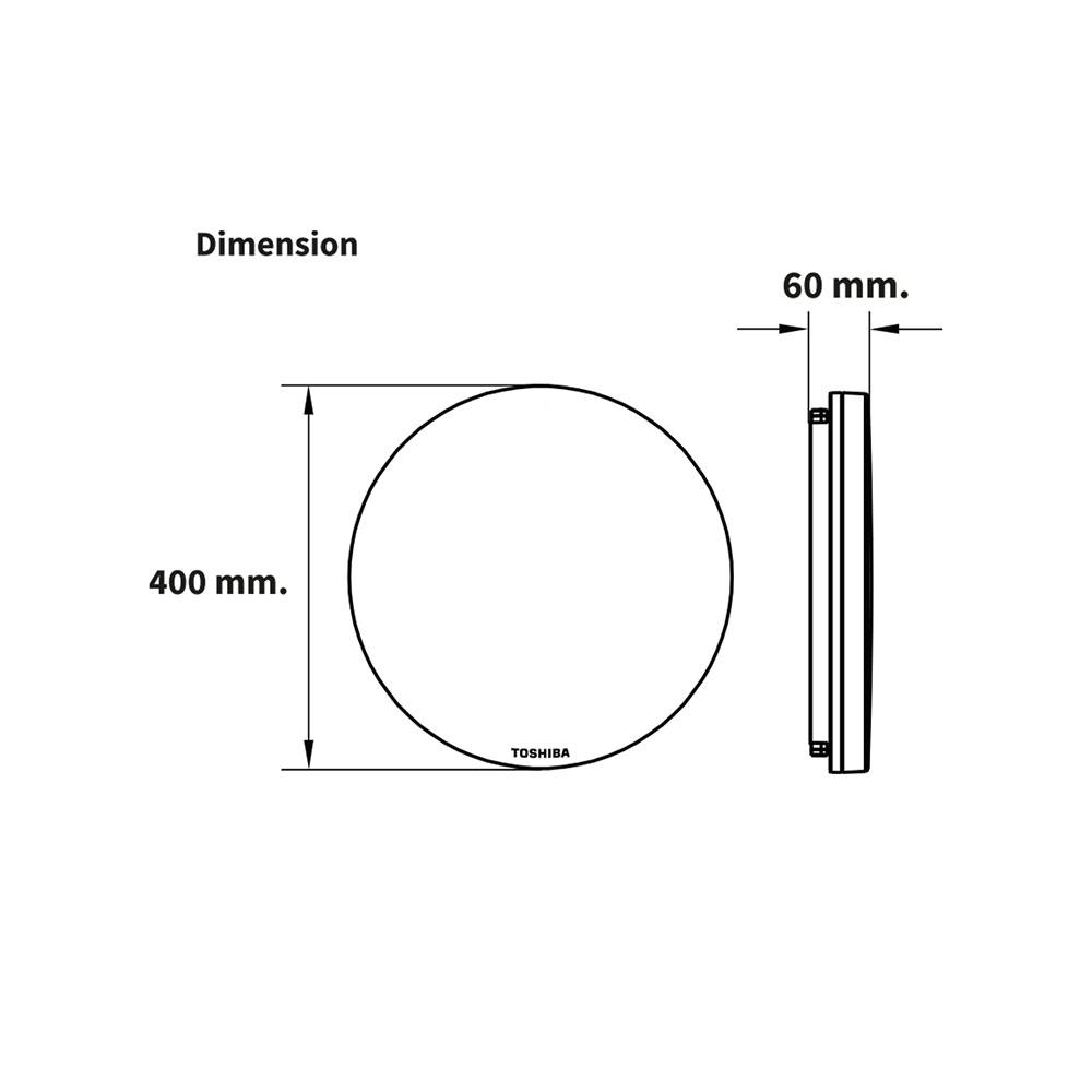 ไฟเพดาน LED TOSHIBA RLDT01C040VACTH1 20 นิ้ว 40 วัตต์ DAYLIGHT/COOL WHITE/WARM WHITE สีขาว