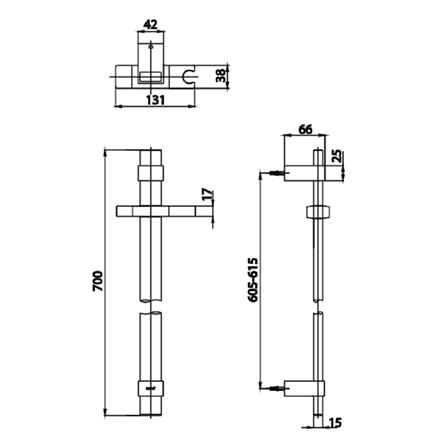 ราวเลื่อนฝักบัว COTTO CT0136BL สีดำ_1