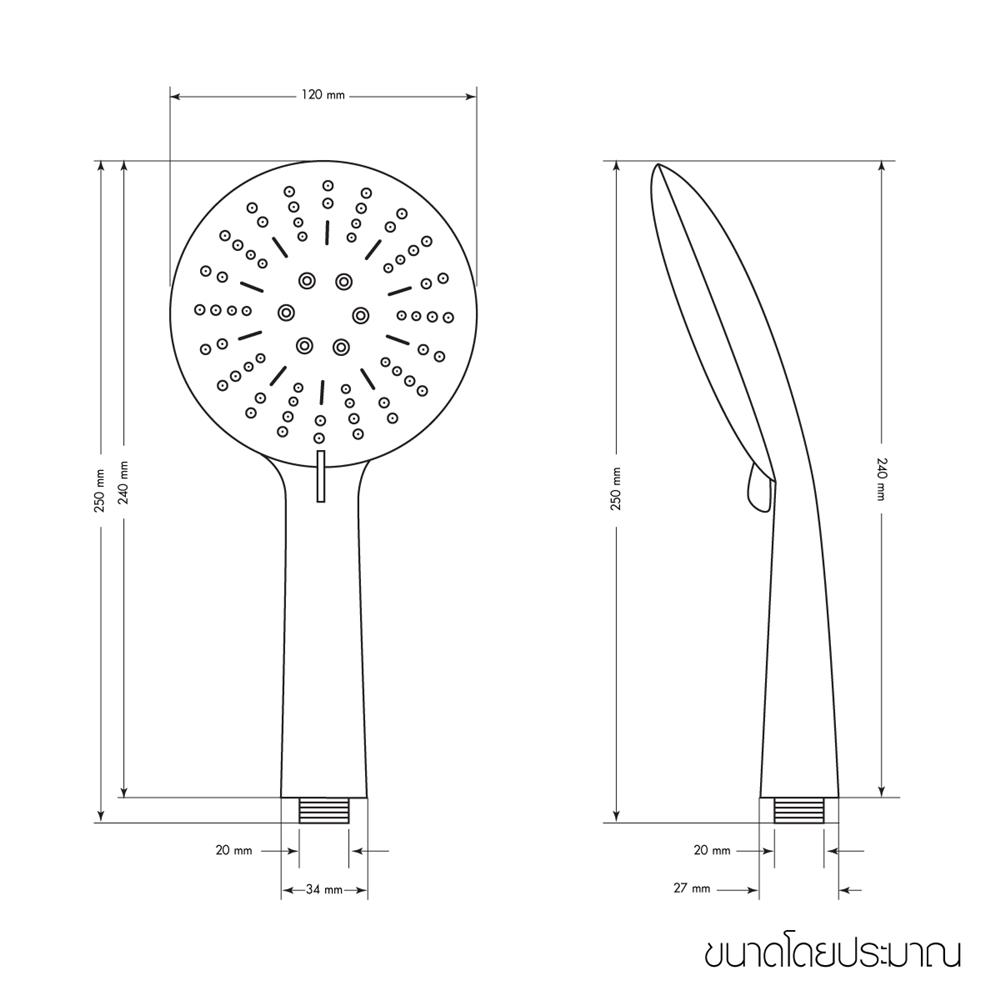 ฝักบัวสายอ่อน WSP WSP-318BK สีดำ
