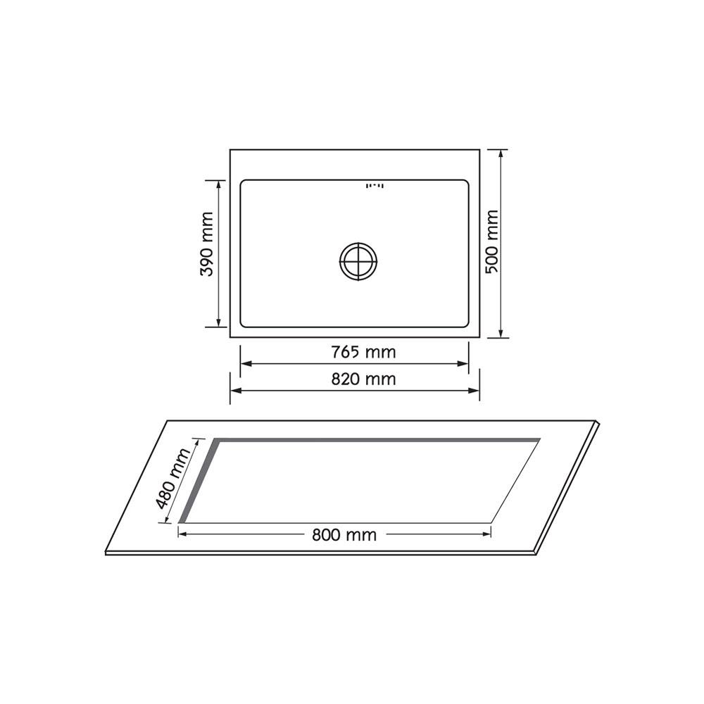 ซิงค์ฝัง 1 หลุม AXIA MIDNIGHT 8250 สีดำ