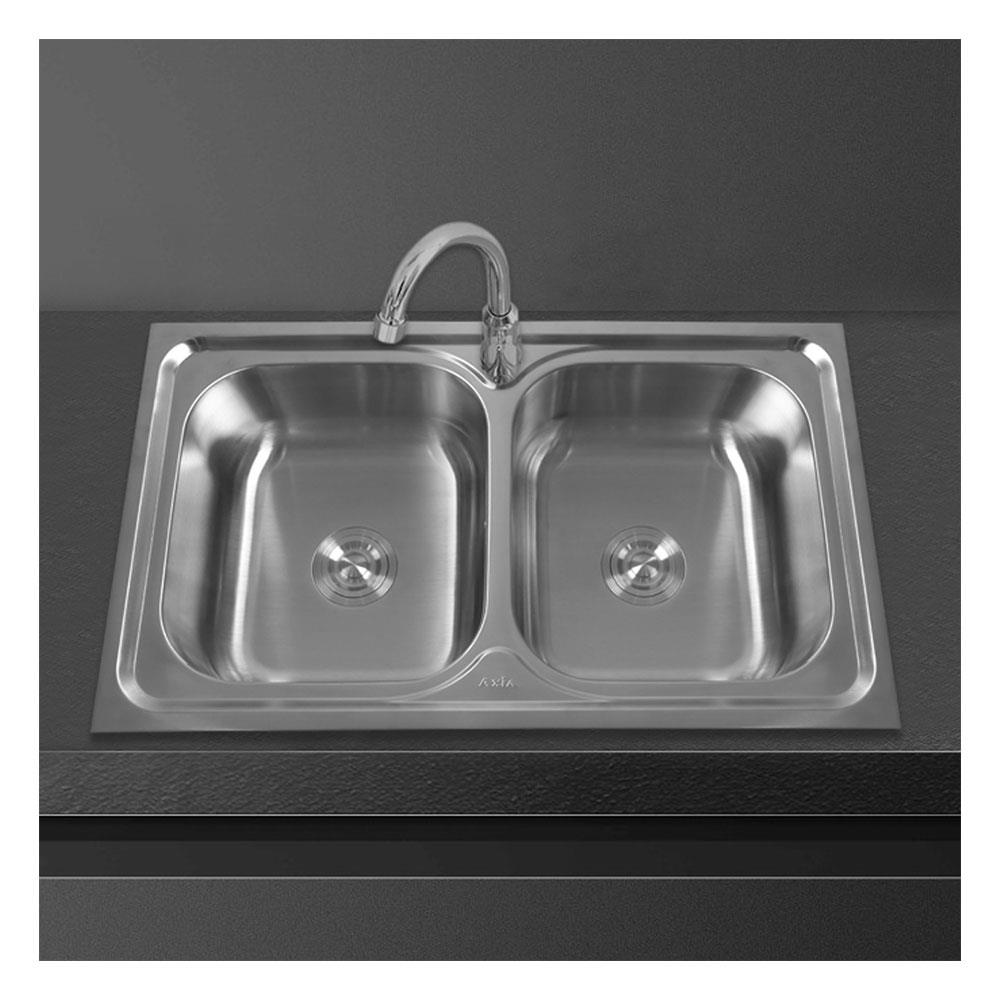 ซิงค์ฝัง 2 หลุม AXIA PP 8550 สเตนเลส