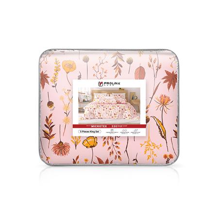 ชุดผ้าปูที่นอน 6 ฟุต 6 ชิ้น FROLINA MICROTEX DF023 สีชมพู_3