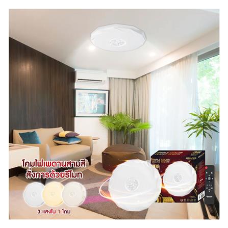 ไฟเพดาน LED RACER TRIPLE COLOR REMOTE 14 นิ้ว 36 วัตต์ DAYLIGHT/COOL WHITE/WARM WHITE สีขาว_4