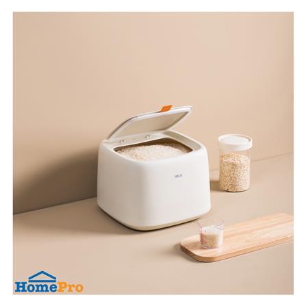 ถังข้าวสารพลาสติก 10 กก. + ถ้วยตวง KECH RICE สีขาว_4