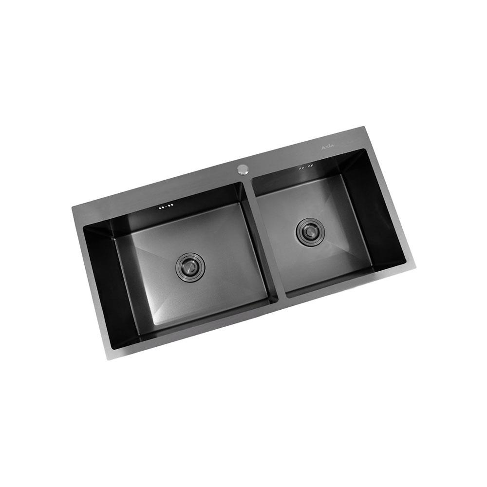 ซิงค์ฝัง 2 หลุม AXIA MIDNIGHT 5240 สีดำ