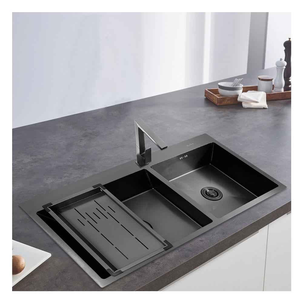 ซิงค์ฝัง 2 หลุม AXIA MIDNIGHT 5240 สีดำ
