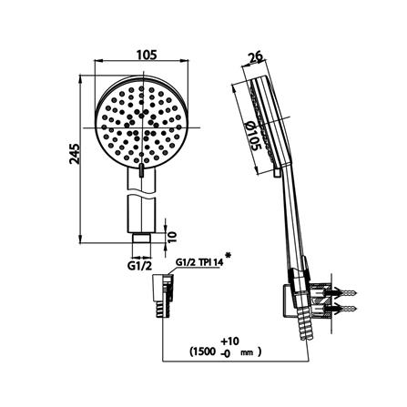 ชุดฝักบัวสายอ่อน 3 ระดับ COTTO ZH019BL(HM) สีดำ_3