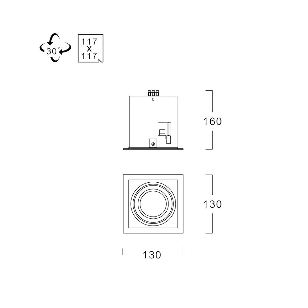 ดาวน์ไลท์ LUMAX 24-04855 5.11 นิ้ว สีขาว สี่เหลี่ยม