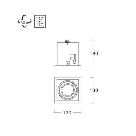 ดาวน์ไลท์ LUMAX 24-04855 5.11 นิ้ว สีขาว สี่เหลี่ยม_3