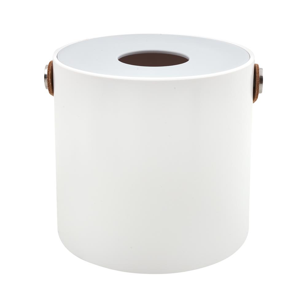 กล่องทิชชูม้วน หูหิ้วหนัง KECH สีขาว