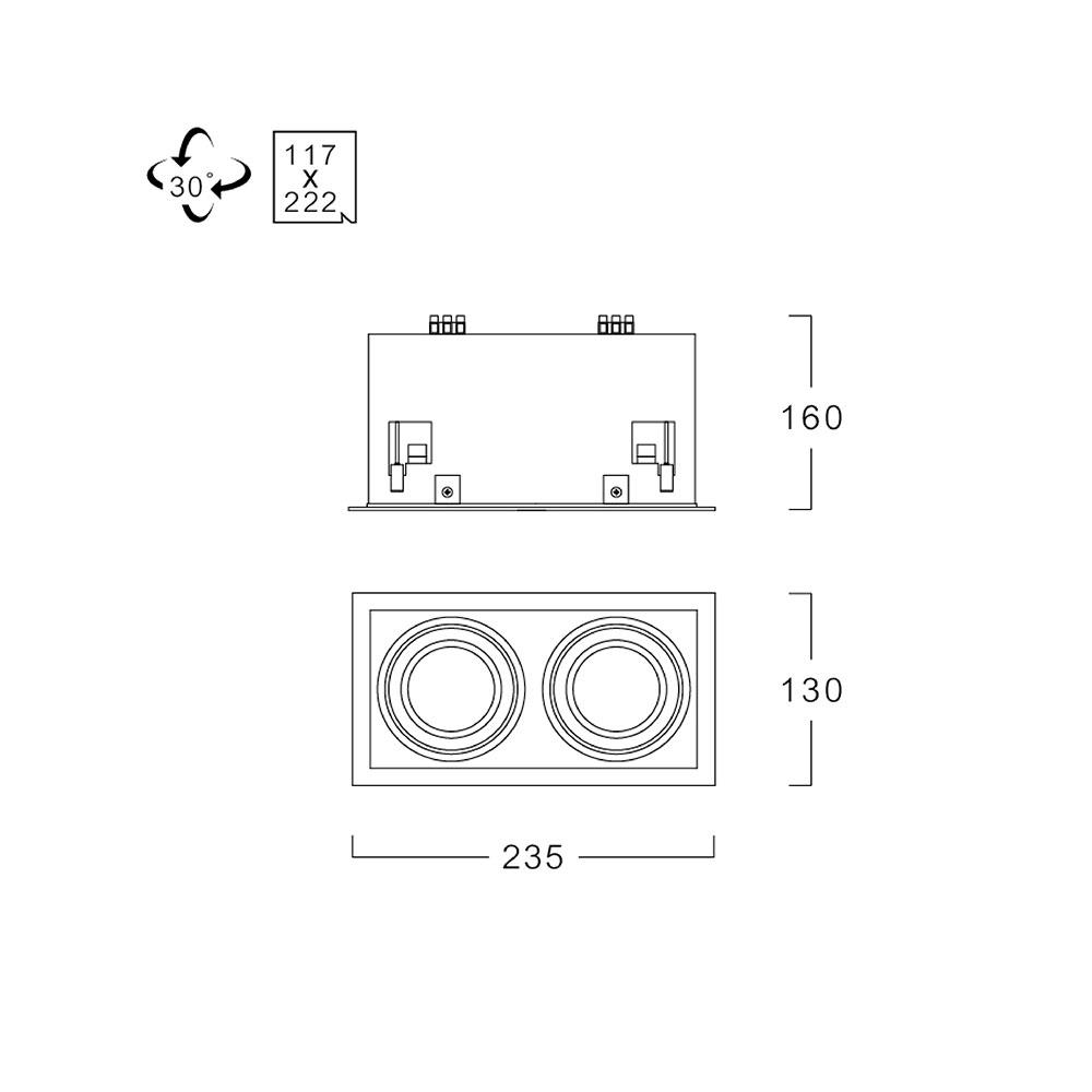 ดาวน์ไลท์ LUMAX 24-04893 11.7 นิ้ว สีขาว สี่เหลี่ยม