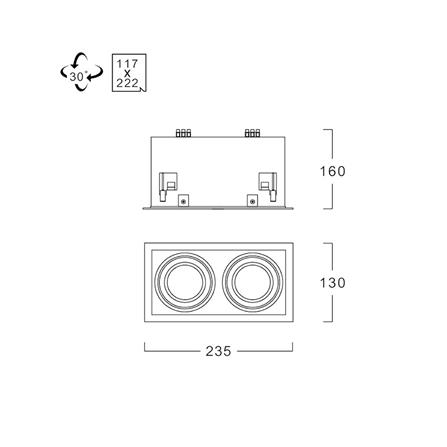 ดาวน์ไลท์ LUMAX 24-04893 11.7 นิ้ว สีขาว สี่เหลี่ยม_3