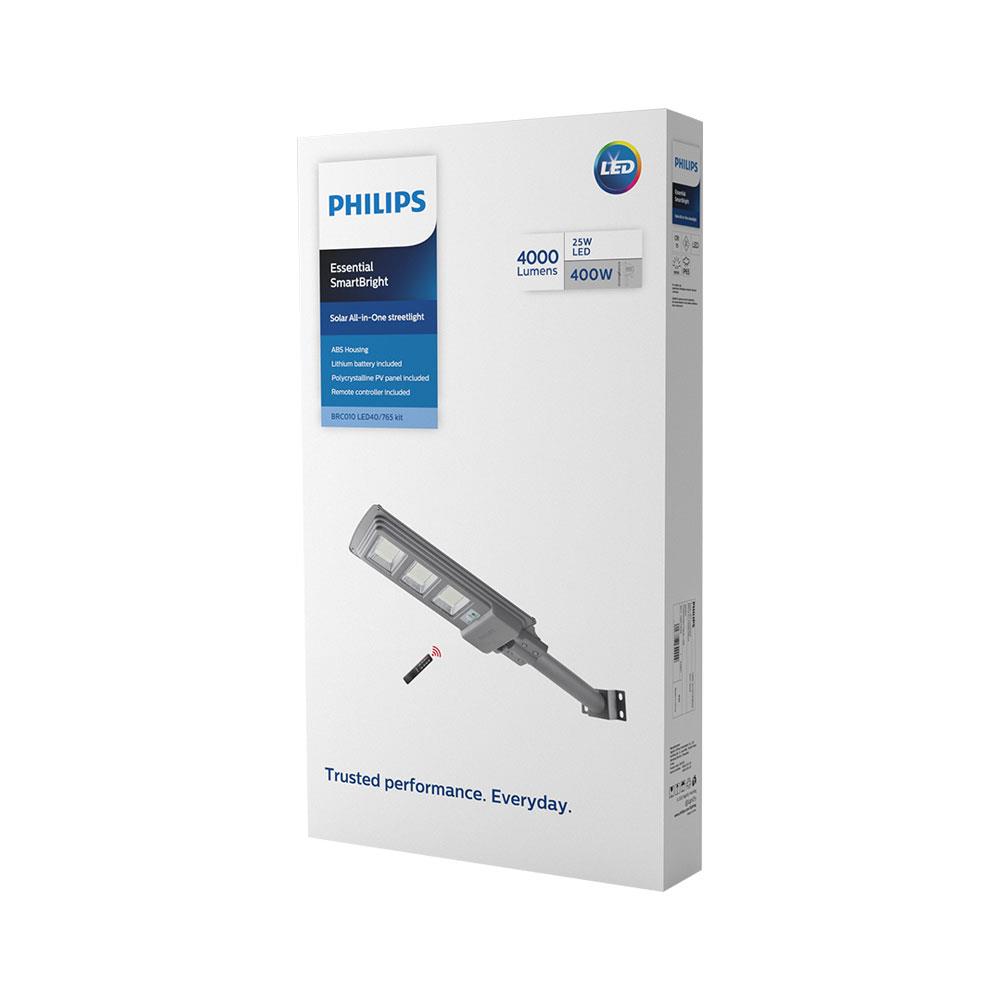 ไฟถนน SOLAR PHILIPS BRC010 LED40/765 KIT 24 วัตต์  DAYLIGHT สีเทา