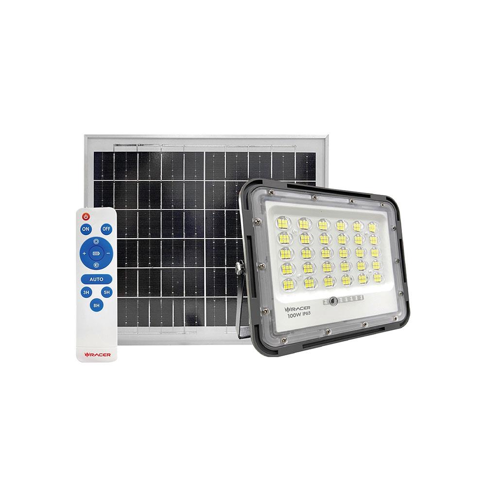 สปอทไลท์ SOLAR RACER FLOODLIGHT 100 วัตต์ วอร์มไวท์ สีเทา
