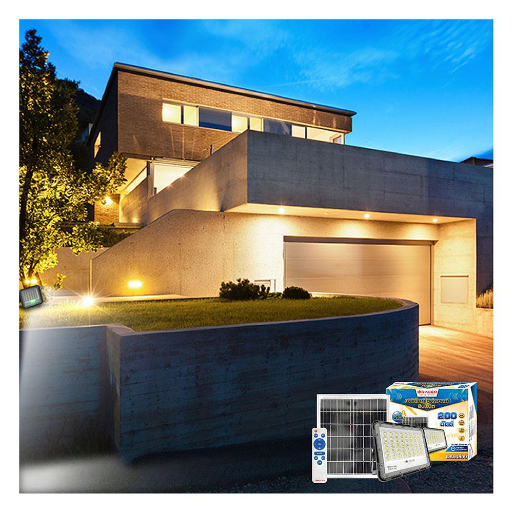 สปอทไลท์ SOLAR RACER FLOODLIGHT 200 วัตต์ วอร์มไวท์ สีเทา