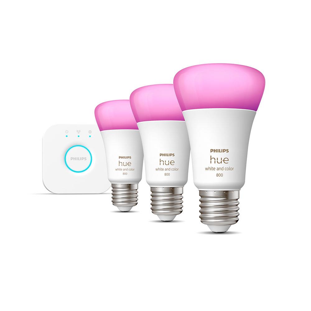 LED PHILIPS Hue Set  A60 7.5 วัตต์ RGB E27 แพ็ก 3 ชิ้น