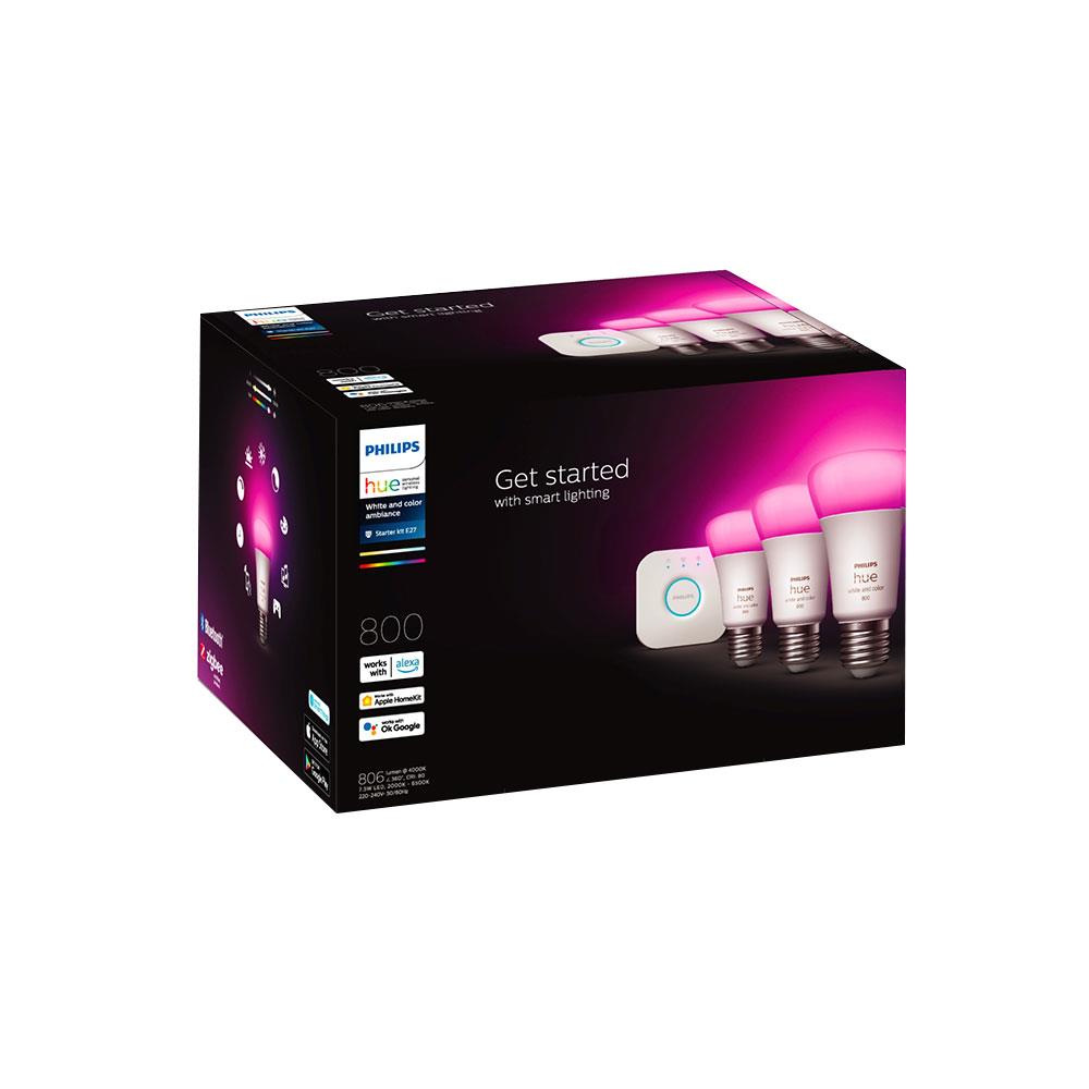 LED PHILIPS Hue Set  A60 7.5 วัตต์ RGB E27 แพ็ก 3 ชิ้น