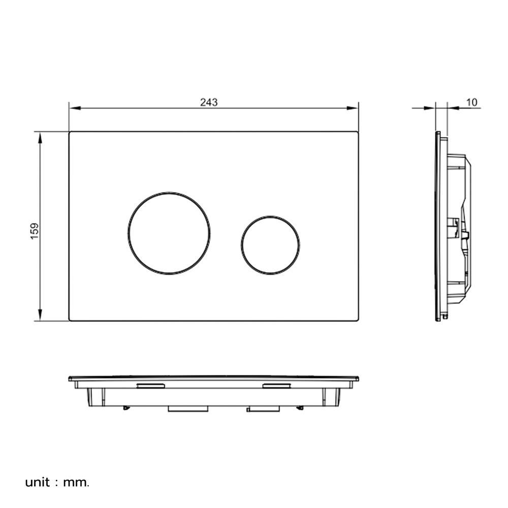 ปุ่มกดโถสุขภัณฑ์ TOTO MB174P-SS