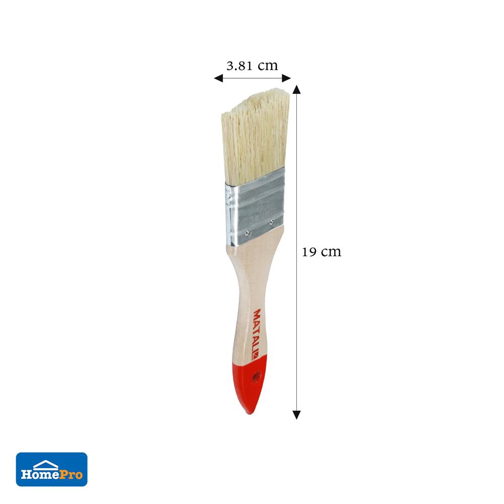 แปรงทาสีขนสังเคราะห์ด้ามไม้ปลายแดง MATALL H202 1.5 นิ้ว