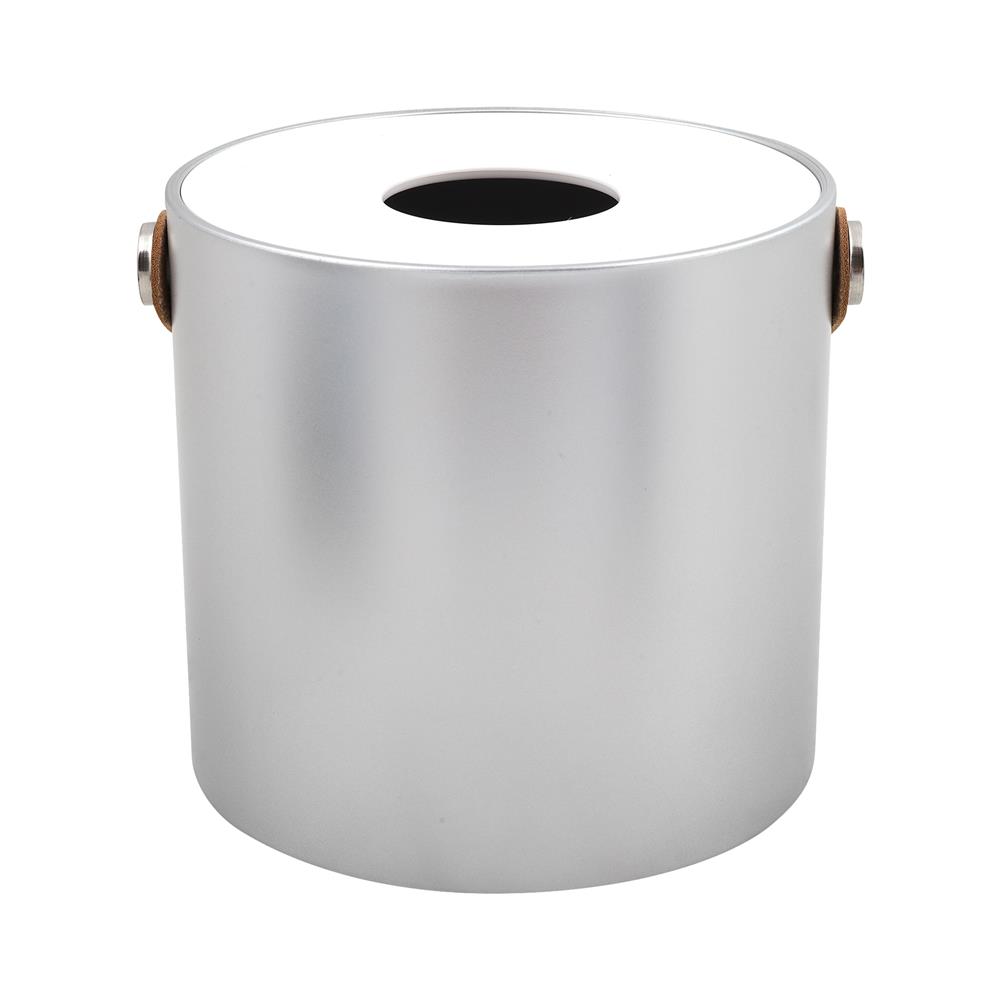 กล่องทิชชูม้วน หูหิ้วหนัง KECH สีเงิน